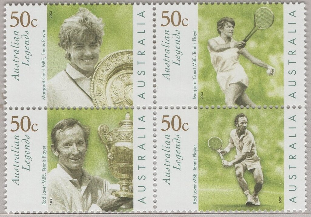 Tennis Stars (Se-tenant Block of 4)