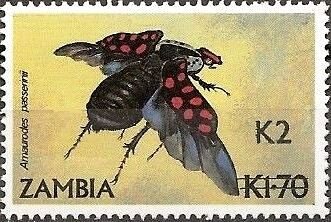 Stamp, Surcharged 2/1.70, Zambia,  
