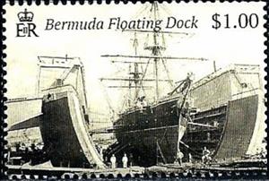 Stamp, Floating Dock of Bermuda, Bermuda,  , Ships
