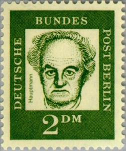Stamp, Gerhart Hauptmann (1862-1946), Berlin,  , Famous People, Literary People (Poets and Writers)