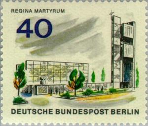 Stamp, Memorial Regina Martyrum, Berlin,  , Sculptures, Buildings