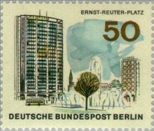 Stamp, Ernst-Reuter square, Berlin,  , Buildings