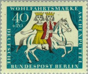 Stamp, Scene from the fairy tale 'Cinderella', Berlin,  , Horses, Fairy Tales, Animals (Fauna)
