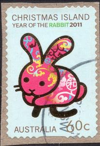 Stamp, 12-Year Cycle Sheetlet, Christmas Island,  , Animals (Fauna), Chinese New Year, Chinese Zodiac, New Year, Rabbits, Stylized Animals