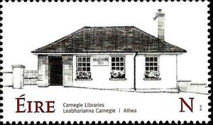 Stamp, Carnegie Library, Athea, Ireland,  , Architecture, Libraries