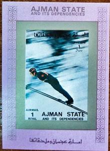 Souvenir Sheet, Sky Jumping, Ajman,  , Olympic Games, Sports