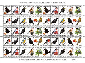 Mini Sheet, Danish winter birds, Cinderellas,  , Birds, Christmas