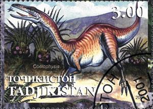Stamp, Coelophysis, Cinderellas,  , Dinosaurs, Prehistorical Animals