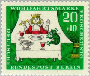 Stamp, Scene from the fairy tale 'The Frog Prince', Berlin,  , Fairy Tales, Frogs, Amphibians