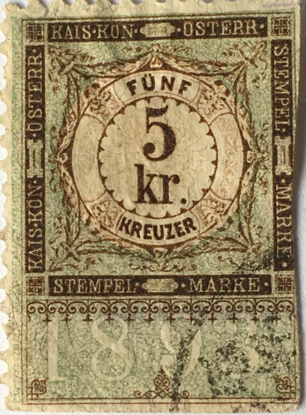 Stempel Marke 1893 5kr