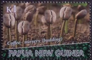 Stamp, Nursery, Papua New Guinea,  , Coffee, Plants (Flora)