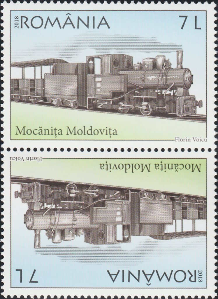 Moldovița Mocăniță Steam Train Tête-bêche Pair Type I
