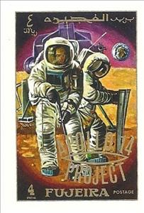 Stamp, Rock samples, Fujairah (Fujeira),  , Astronauts, Outer Space, Space Traveling