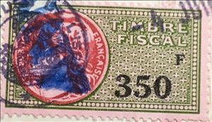 Stamp, Timbre fiscal, France,  , Gods and goddesses, Mythology