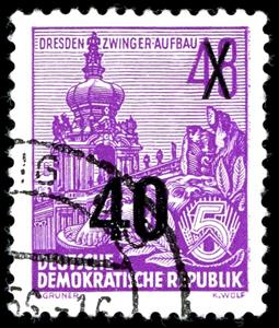 Stamp, Definitives overprinted, Germany, Democratic Republic,  