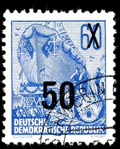 Stamp, Definitives overprinted, Germany, Democratic Republic,  