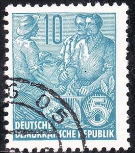 Stamp, Workers For The Five-year Plan, Germany, Democratic Republic,  