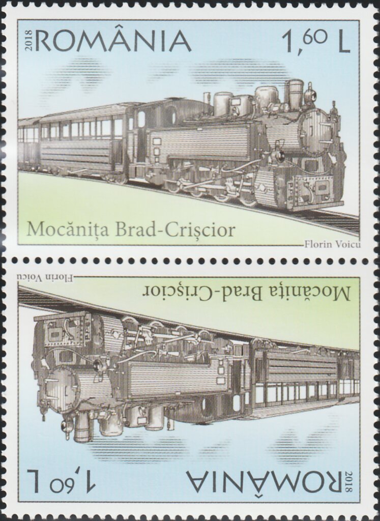 Brad-Crişcior Mocăniță Steam Train Tête-bêche Pair Type I
