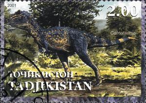 Stamp, Cernotaurus, Cinderellas,  , Dinosaurs, Prehistorical Animals