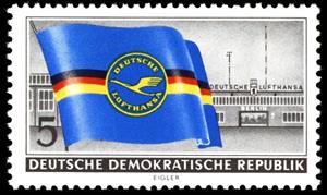 Stamp, Flag of the Lufthansa, Germany, Democratic Republic,  