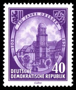Stamp, Institute of Technology with a tower of the observatory, Germany, Democratic Republic,  , Observatories