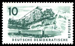 Stamp, Bucket, Germany, Democratic Republic,  , Mining