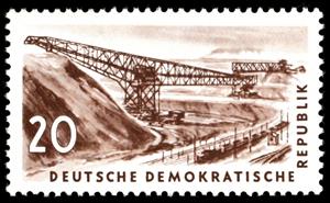Stamp, Conveyor bridge, Germany, Democratic Republic,  , Mining