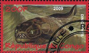 Stamp, Dinichthys, Cinderellas,  , Dinosaurs, Prehistorical Animals