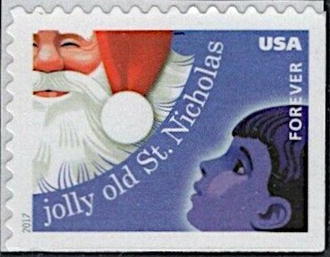 Stamp, "Jolly Old St. Nicholas", United States of America,  , Christmas, Music, Winter