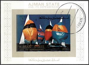 Souvenir Sheet, Sailing, Ajman,  , Olympic Games