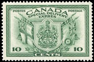 Stamp, Canadian Coat of Arms, Special Delivery, Canada,  , Coats of Arms, Flags