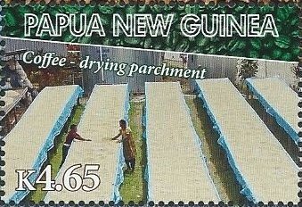 Stamp, Drying Parchment, Papua New Guinea,  , Coffee