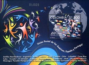 Souvenir Sheet, UPAEP Centenary, Colombia,  