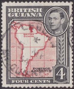 Stamp, Map of South America, Guyana,  , Maps