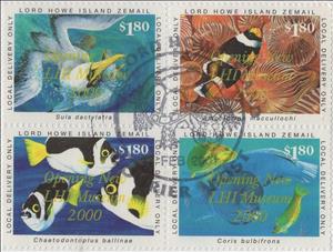 Se-tenant, Lord Howe Island Museum Opening, Cinderellas,  , Animals (Fauna), Birds, Corals and Sponges, Fishes, Museums, Sea Life