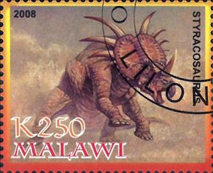 Stamp, Styracosaurus, Cinderellas,  , Dinosaurs, Prehistorical Animals