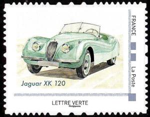Stamp, Jaguar XK 120, France,  , Cars