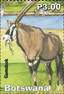 Stamp, Gemsbok, Botswana,  , Animals (Fauna), Antelopes