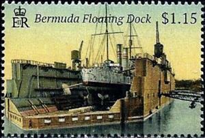 Stamp, Floating Dock of Bermuda, Bermuda,  , Ships