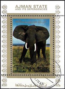 Souvenir Sheet, African Elephant (Loxodonta africana), Cinderellas,  , Animals (Fauna), Elephants, Mammals