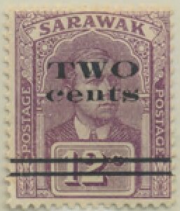 Stamp, Sir Charles Vyner Brooke surcharged, Federal Malay States,  , Famous People, Heads of State, Men