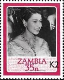 Stamp, Surcharged 2/35, Zambia,  