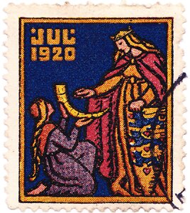 Stamp, The golden horn is handed over to the Queen, Cinderellas,  , Christmas, Horns, Queens
