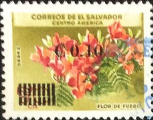 Stamp, Delonix regia, El Salvador,  , Flowers