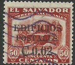 Stamp, Stamps de 1924-26 surcharged 2ctm. s/50 ctm., El Salvador,  , Discoverers