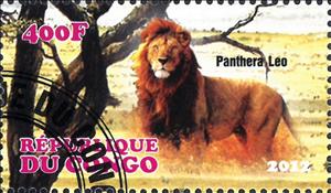 Stamp, Panthera Leo, Cinderellas,  , Animals (Fauna), Cats, Mammals