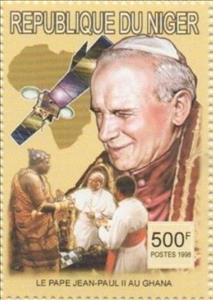 Stamp, Visit of Pope John Paul II to Ghana, Cinderellas,  