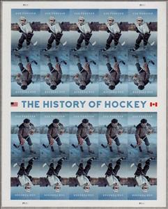 Mini Sheet, History of Hockey (joint issue Canada), United States of America,  , Ice-hockey, Joint Issues, Sports