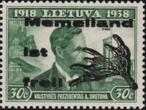 Stamp, overprint-20 years Lithuania, Germany, Occupations in the Years 1939-1945,  , Famous People, Heads of State, Men