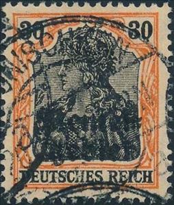 Stamp, Germania, overprint Memel-Area, Memel Territory,  , Crowns and Coronets, Women